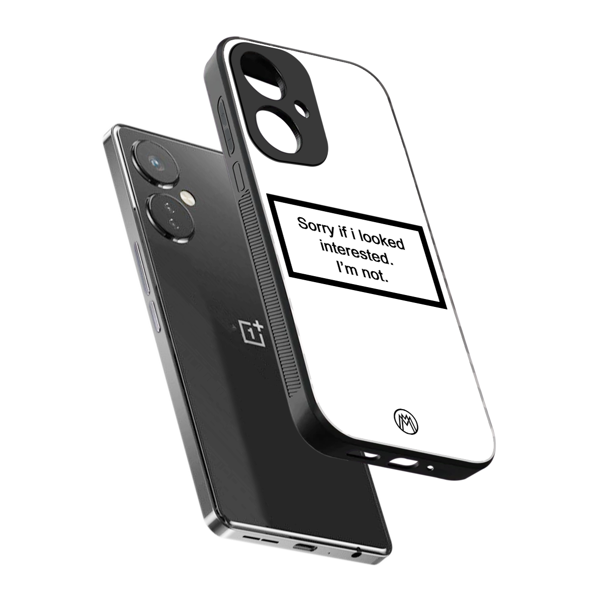 i'm not interested white back phone cover | glass case for oneplus nord ce 3