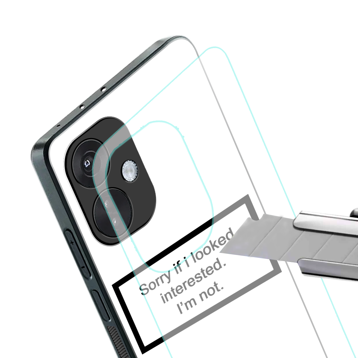 i'm not interested white back phone cover | glass case for oneplus nord ce 3