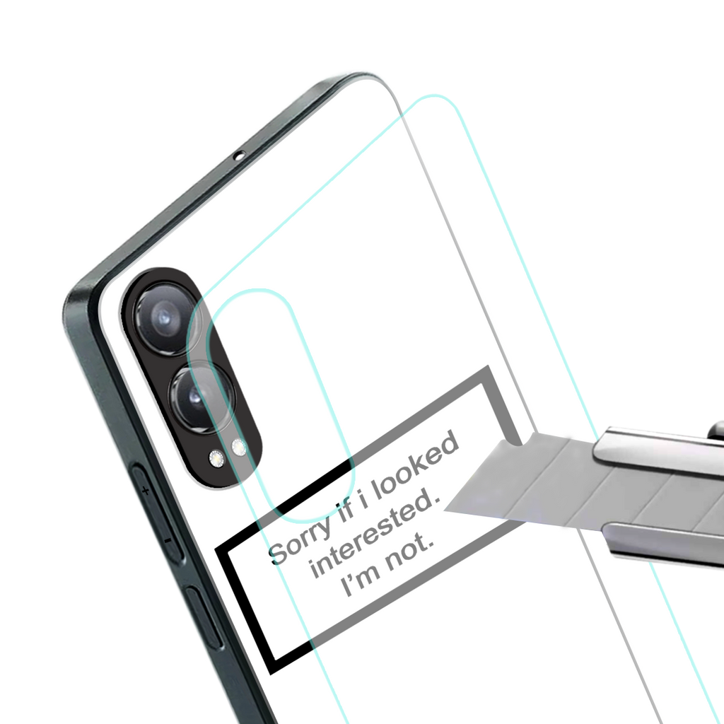 i'm not interested white back phone cover | glass case for oneplus nord ce 4 lite