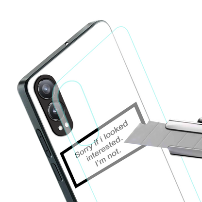 i'm not interested white back phone cover | glass case for oneplus nord ce 4 lite