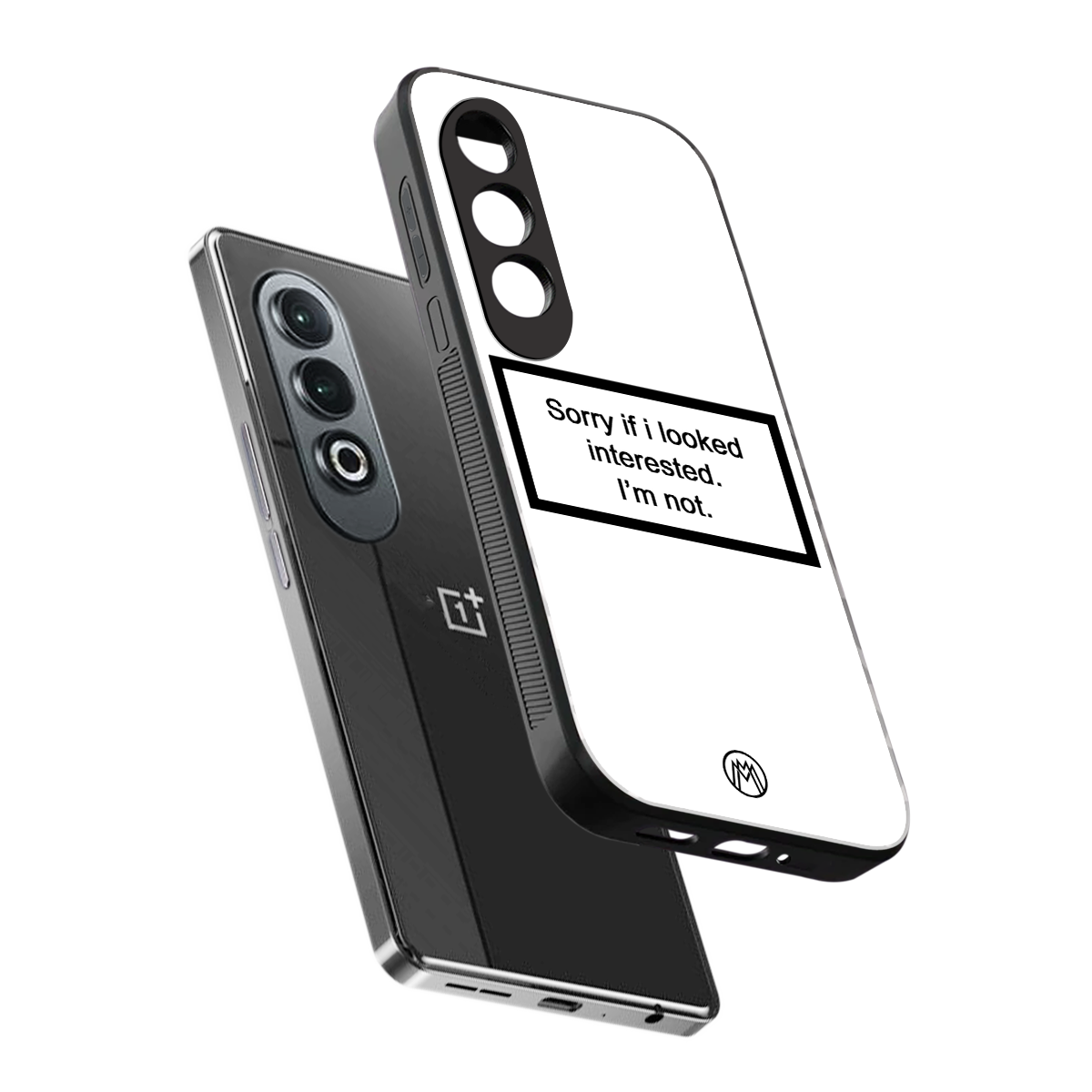 i'm not interested white back phone cover | glass case for oneplus nord ce 4