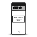 i'm not interested white back phone cover | glass case for google pixel 7 pro