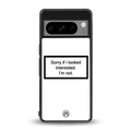 i'm not interested white back phone cover | glass case for google pixel 8 pro