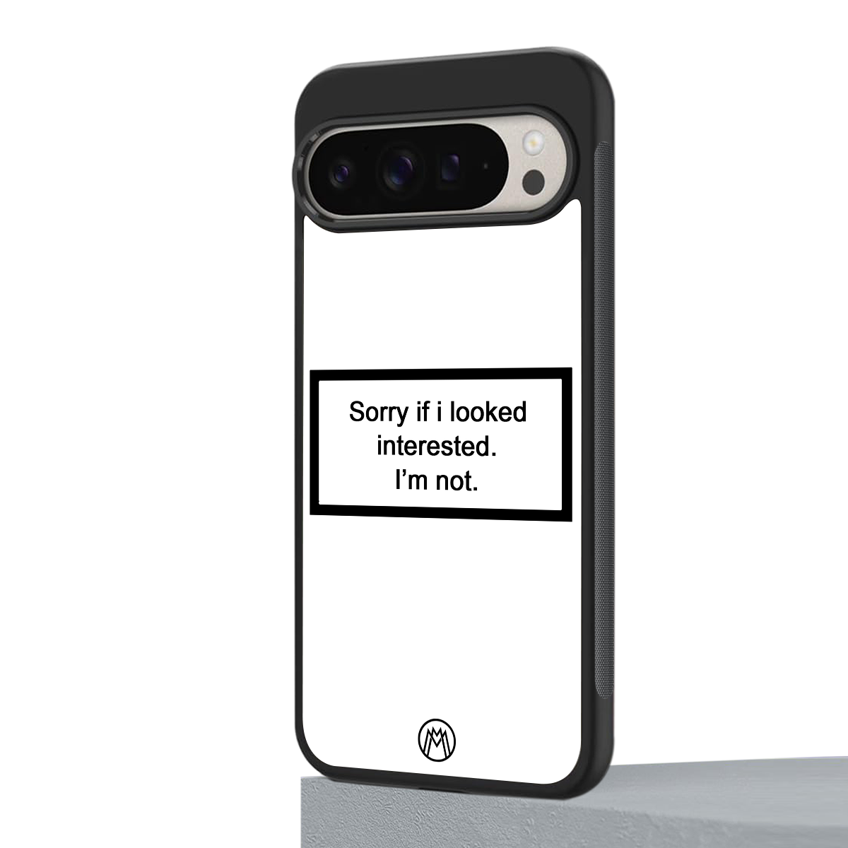 i'm not interested white back phone cover | glass case for google pixel 9 pro