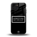 i'm pretty cool black edition back phone cover | glass case for iphone 13 mini