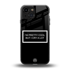 i'm pretty cool black edition back phone cover | glass case for iphone 13 mini