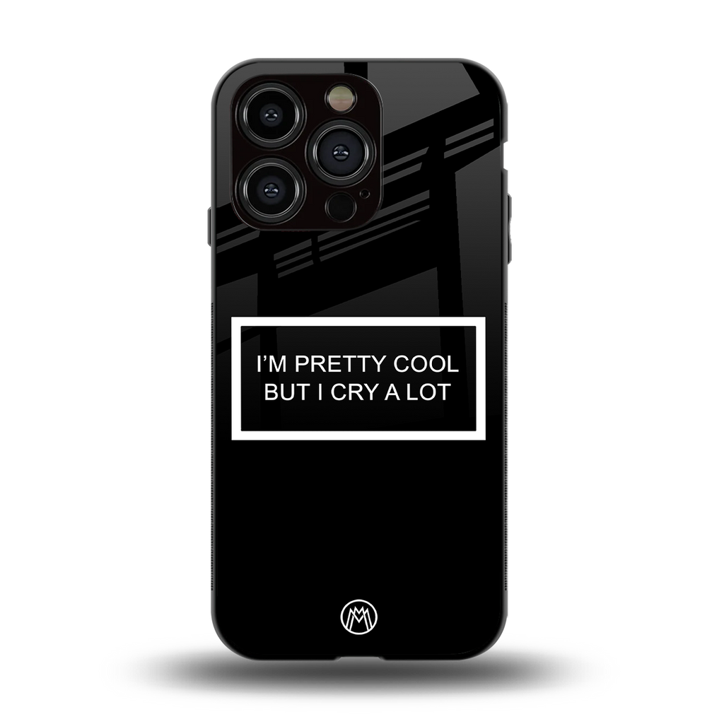 i'm pretty cool black edition back phone cover | glass case for iphone 13 pro