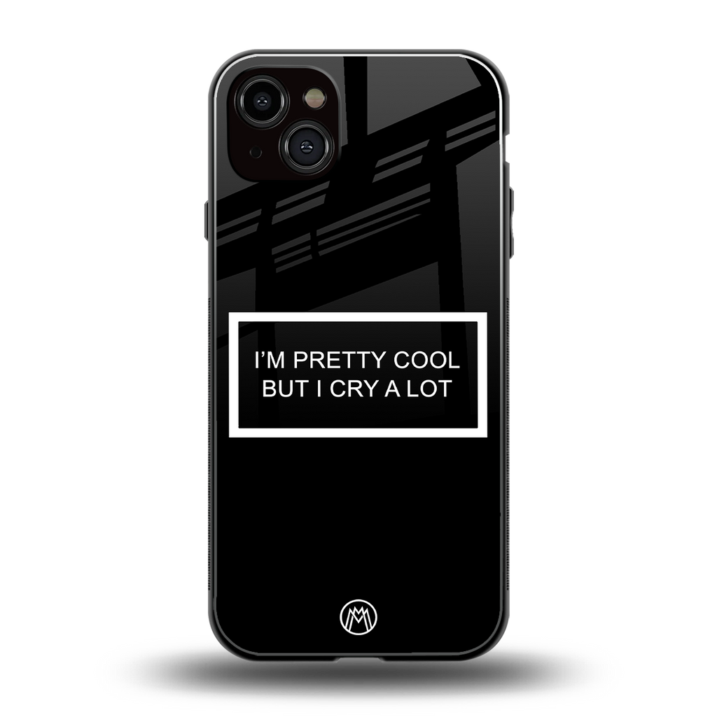 i'm pretty cool black edition back phone cover | glass case for iphone 15 plus