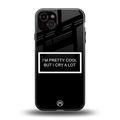 i'm pretty cool black edition back phone cover | glass case for iphone 15 plus