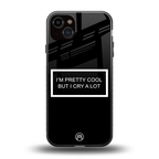 i'm pretty cool black edition back phone cover | glass case for iphone 14 plus