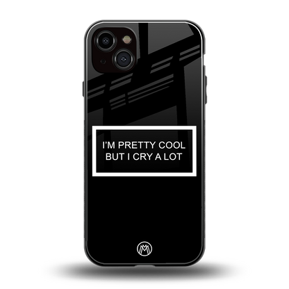 i'm pretty cool black edition back phone cover | glass case for iphone 14 plus