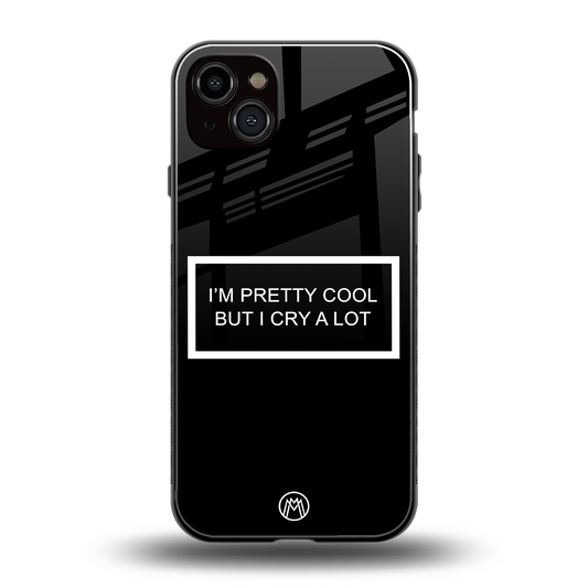 i'm pretty cool black edition back phone cover | glass case for iphone 14 plus