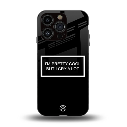 i'm pretty cool black edition back phone cover | glass case for iphone 15 pro