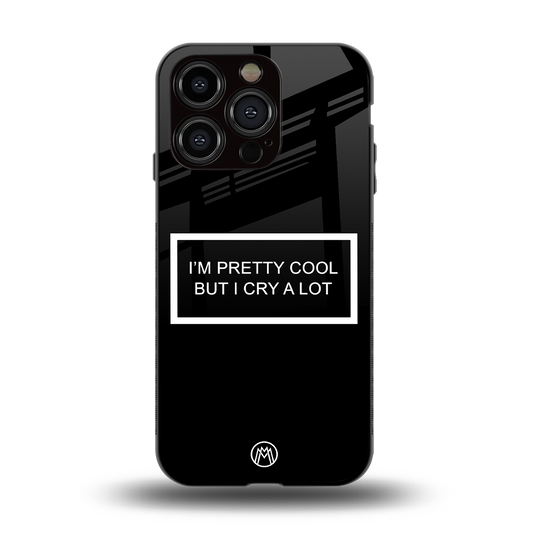 i'm pretty cool black edition back phone cover | glass case for iphone 15 pro
