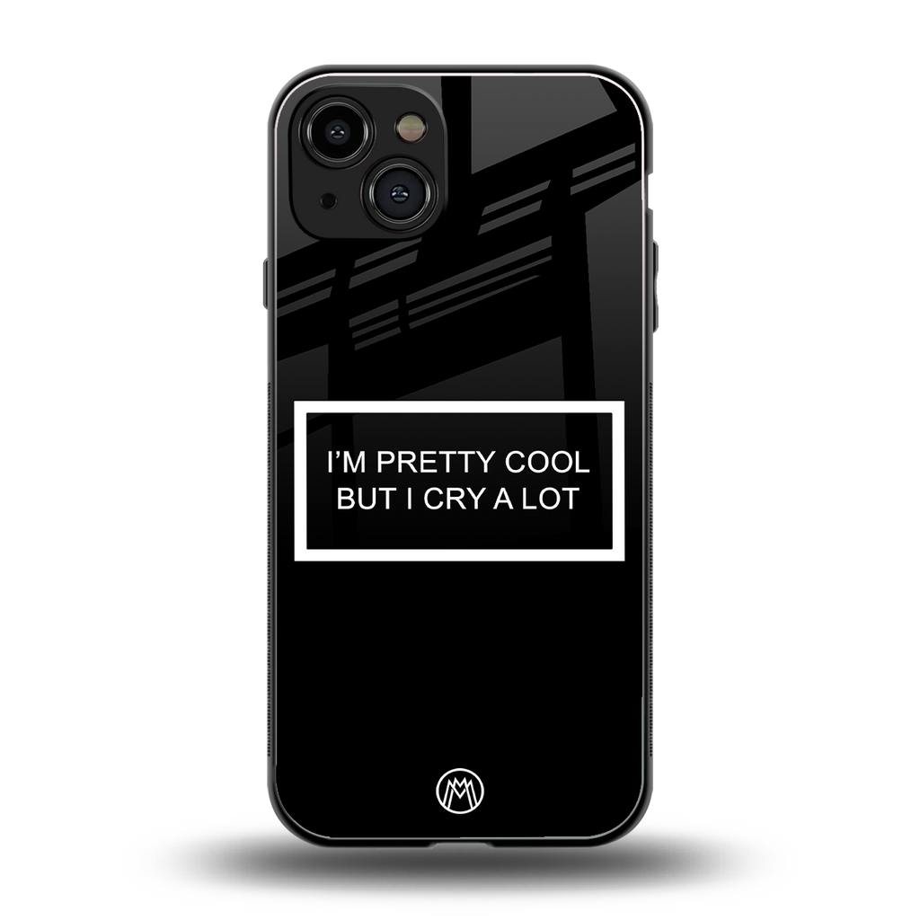 i'm pretty cool black edition back phone cover | glass case for iphone 15