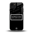 i'm pretty cool black edition back phone cover | glass case for iphone 15