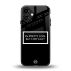 i'm pretty cool black edition back phone cover | glass case for iphone 16 plus
