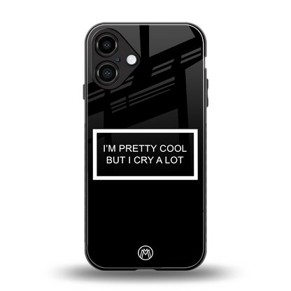 i'm pretty cool black edition back phone cover | glass case for iphone 16 plus