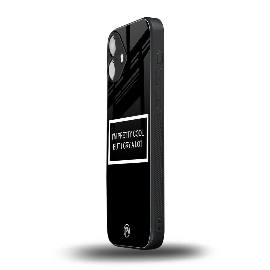 i'm pretty cool black edition back phone cover | glass case for iphone 16 plus