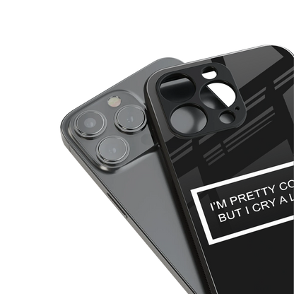 i'm pretty cool black edition back phone cover | glass case for iphone 16 pro