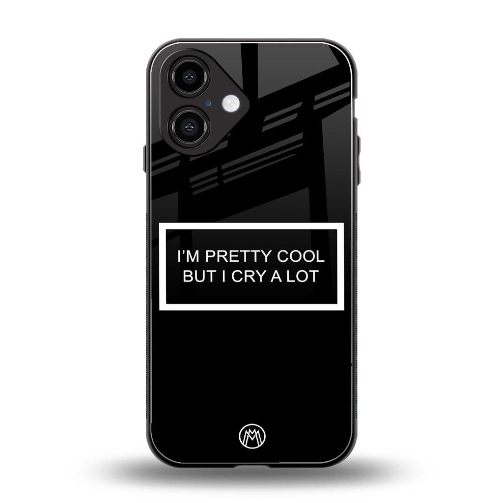 i'm pretty cool black edition back phone cover | glass case for iphone 16