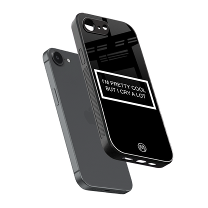 i'm pretty cool black edition back phone cover | glass case for iphone 16e