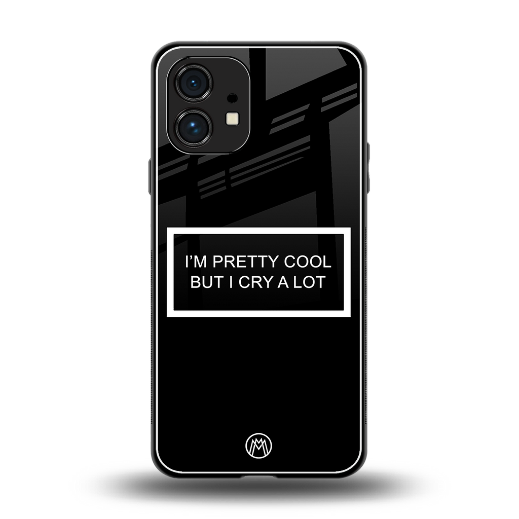 i'm pretty cool black edition back phone cover | glass case for nothing phone 1