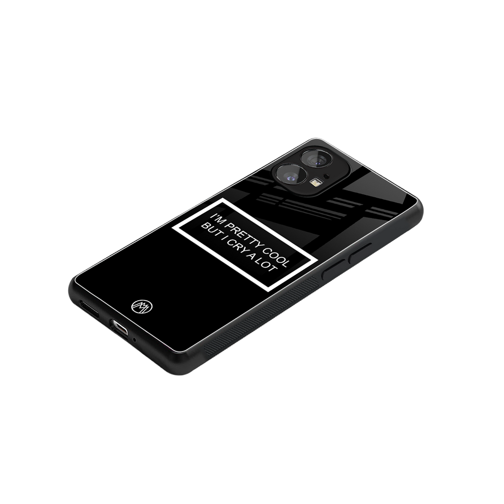 i'm pretty cool black edition back phone cover | glass case for nothing phone 1