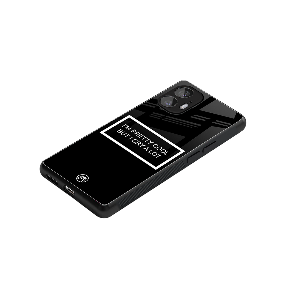 i'm pretty cool black edition back phone cover | glass case for nothing phone 2