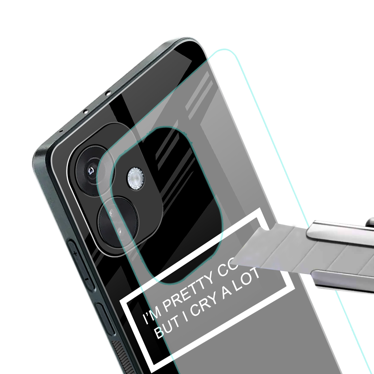 i'm pretty cool black edition back phone cover | glass case for oneplus nord ce 3