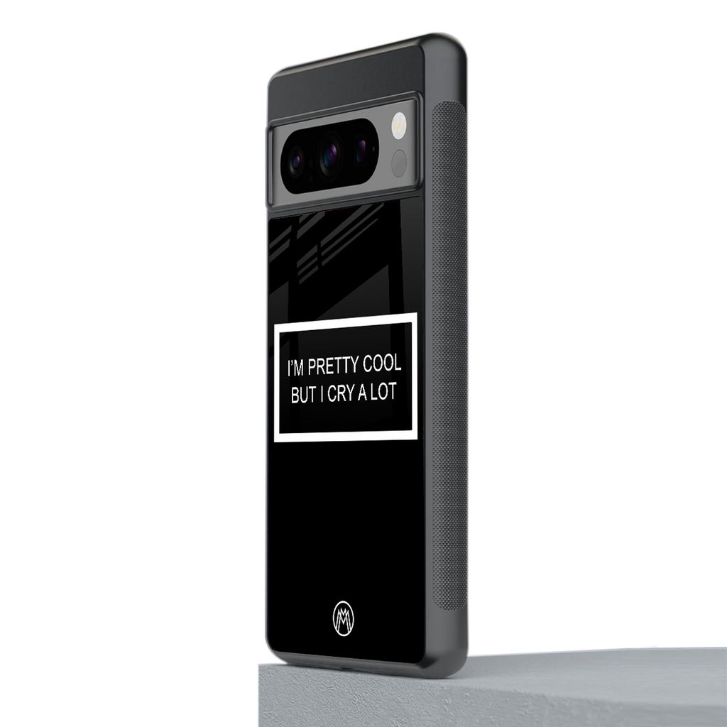 i'm pretty cool black edition back phone cover | glass case for google pixel 8 pro