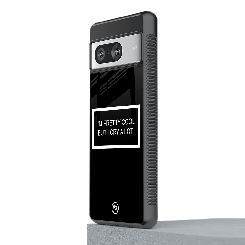 i'm pretty cool black edition back phone cover | glass case for Google Pixel 8