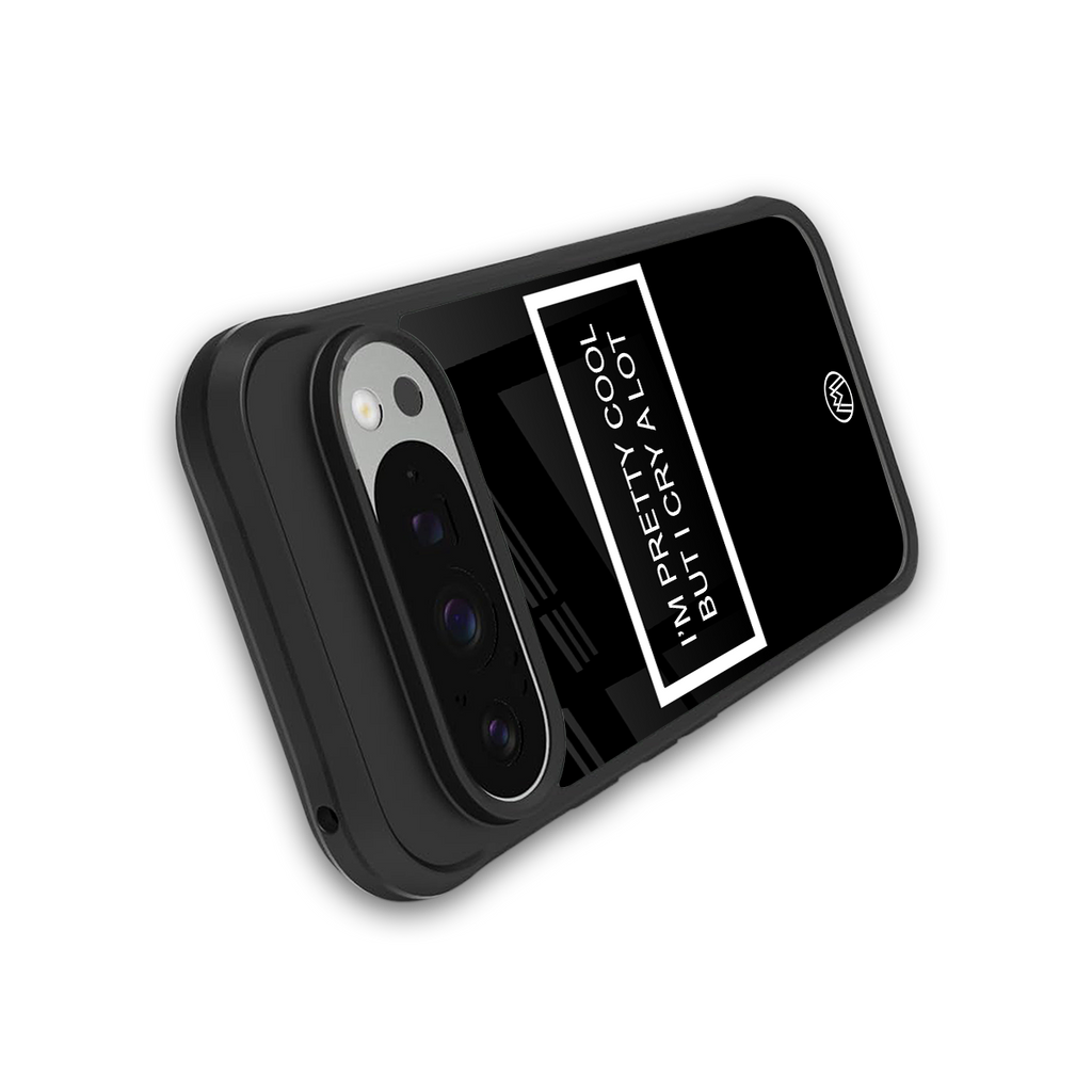 i'm pretty cool black edition back phone cover | glass case for google pixel 9 pro