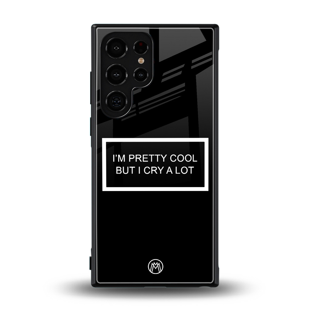 i'm pretty cool black edition back phone cover | glass case for samsung galaxy s23 ultra
