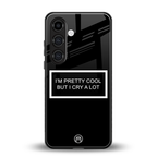 i'm pretty cool black edition back phone cover | glass case for samsung galaxy s25 plus