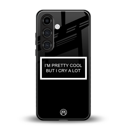 i'm pretty cool black edition back phone cover | glass case for samsung galaxy s24 fe