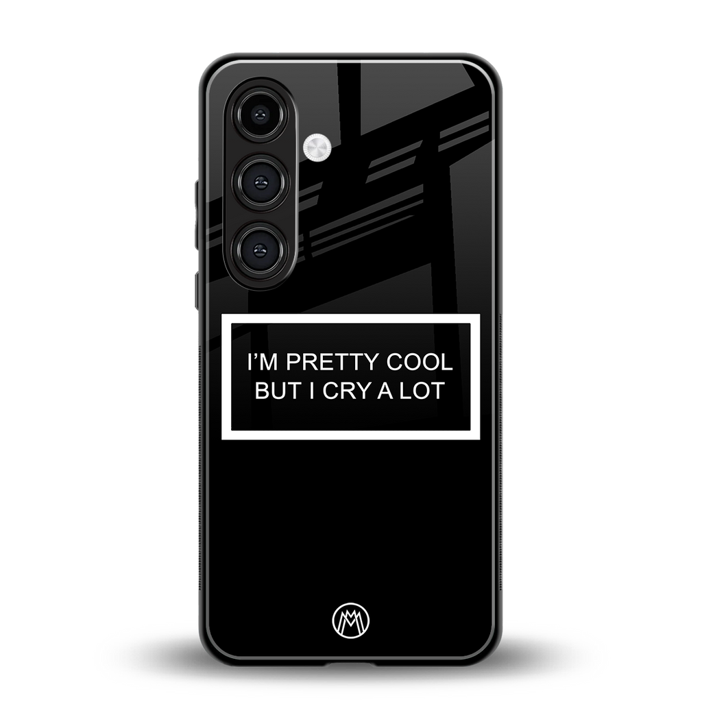 i'm pretty cool black edition back phone cover | glass case for samsung galaxy s24 plus