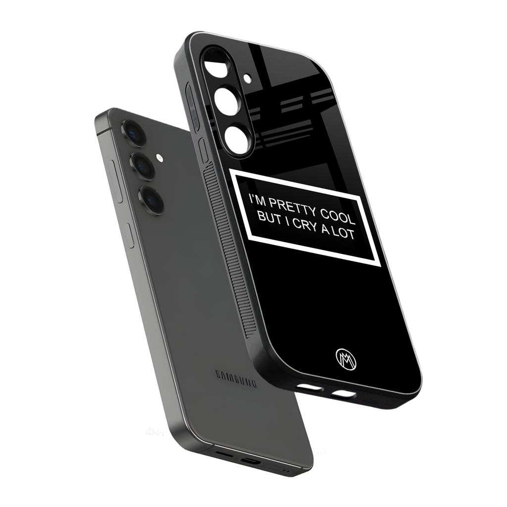 i'm pretty cool black edition back phone cover | glass case for samsung galaxy s24