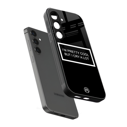i'm pretty cool black edition back phone cover | glass case for samsung galaxy s24 fe