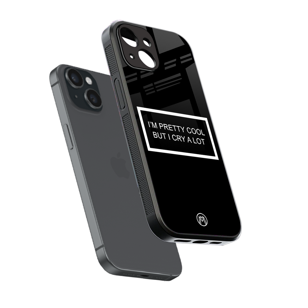 i'm pretty cool black edition back phone cover | glass case for iphone 15