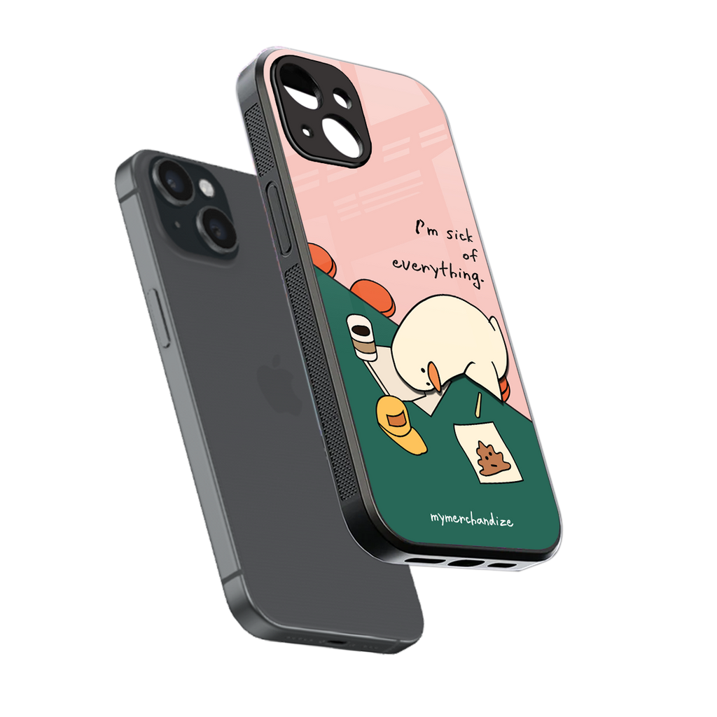 i'm sick of everything back phone cover | glass case for iphone 13 mini
