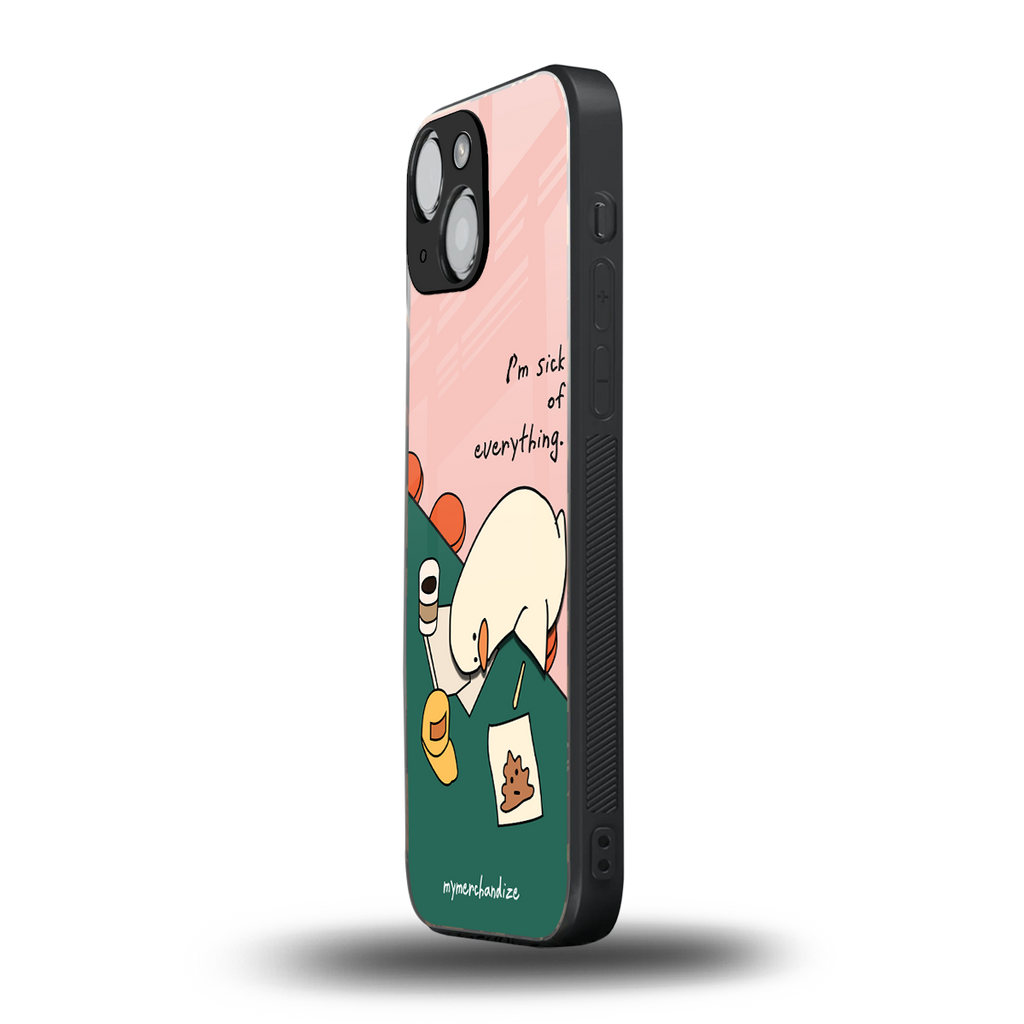 i'm sick of everything back phone cover | glass case for iphone 13 mini