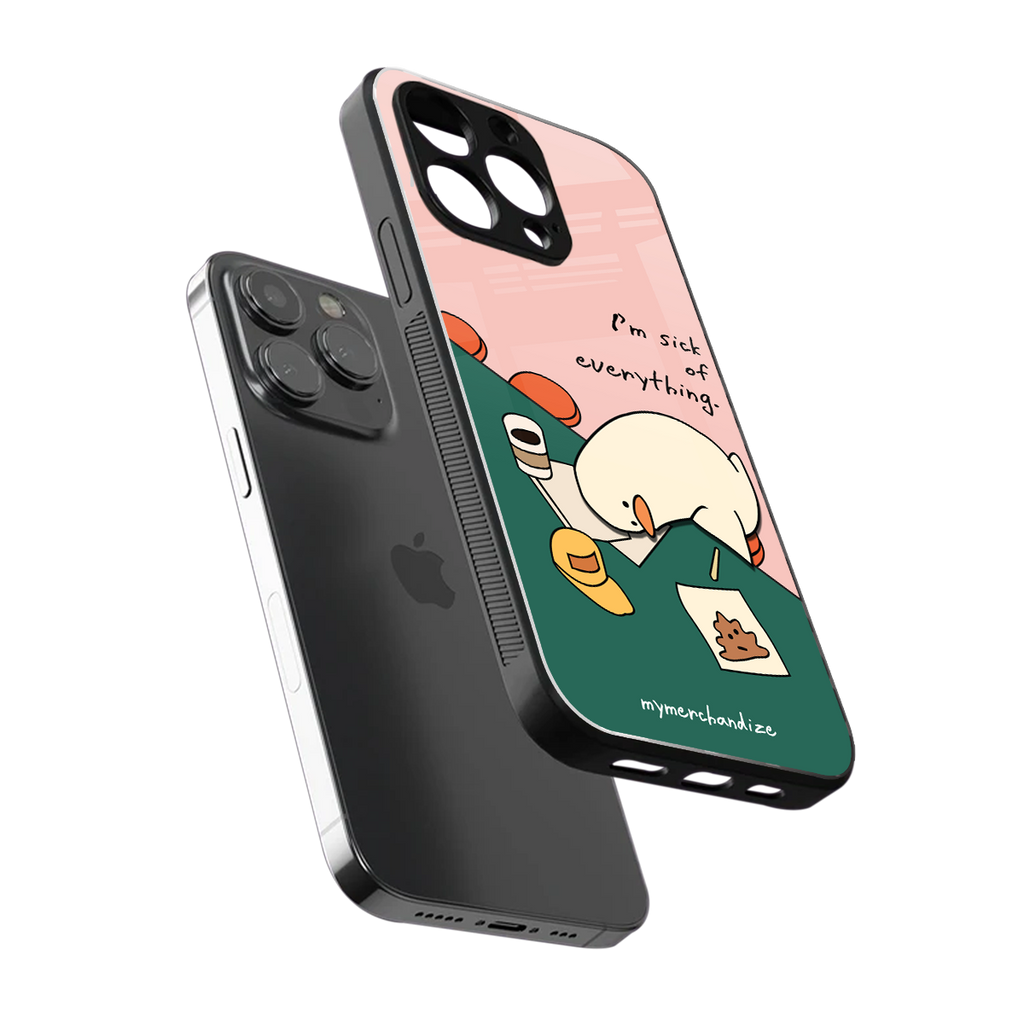 i'm sick of everything back phone cover | glass case for iphone 13 pro