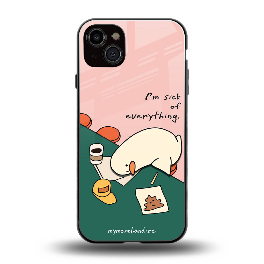 i'm sick of everything back phone cover | glass case for iphone 14 plus