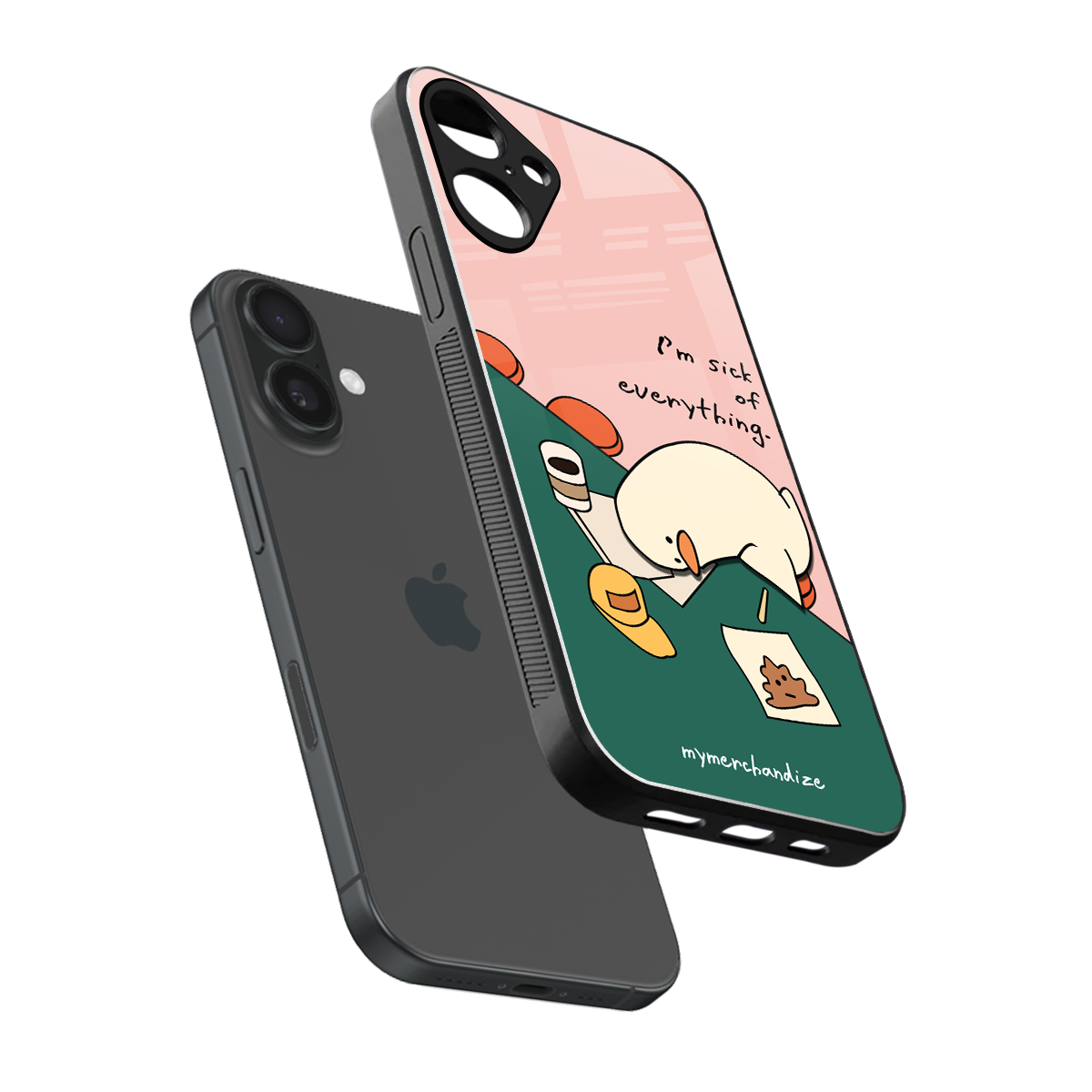 i'm sick of everything back phone cover | glass case for iphone 16 plus