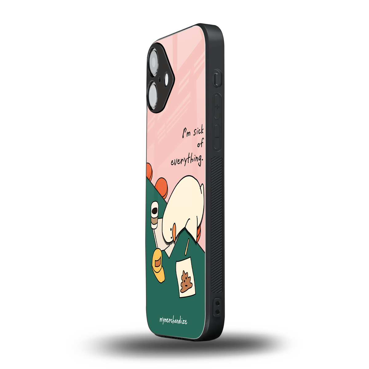 i'm sick of everything back phone cover | glass case for iphone 16 plus