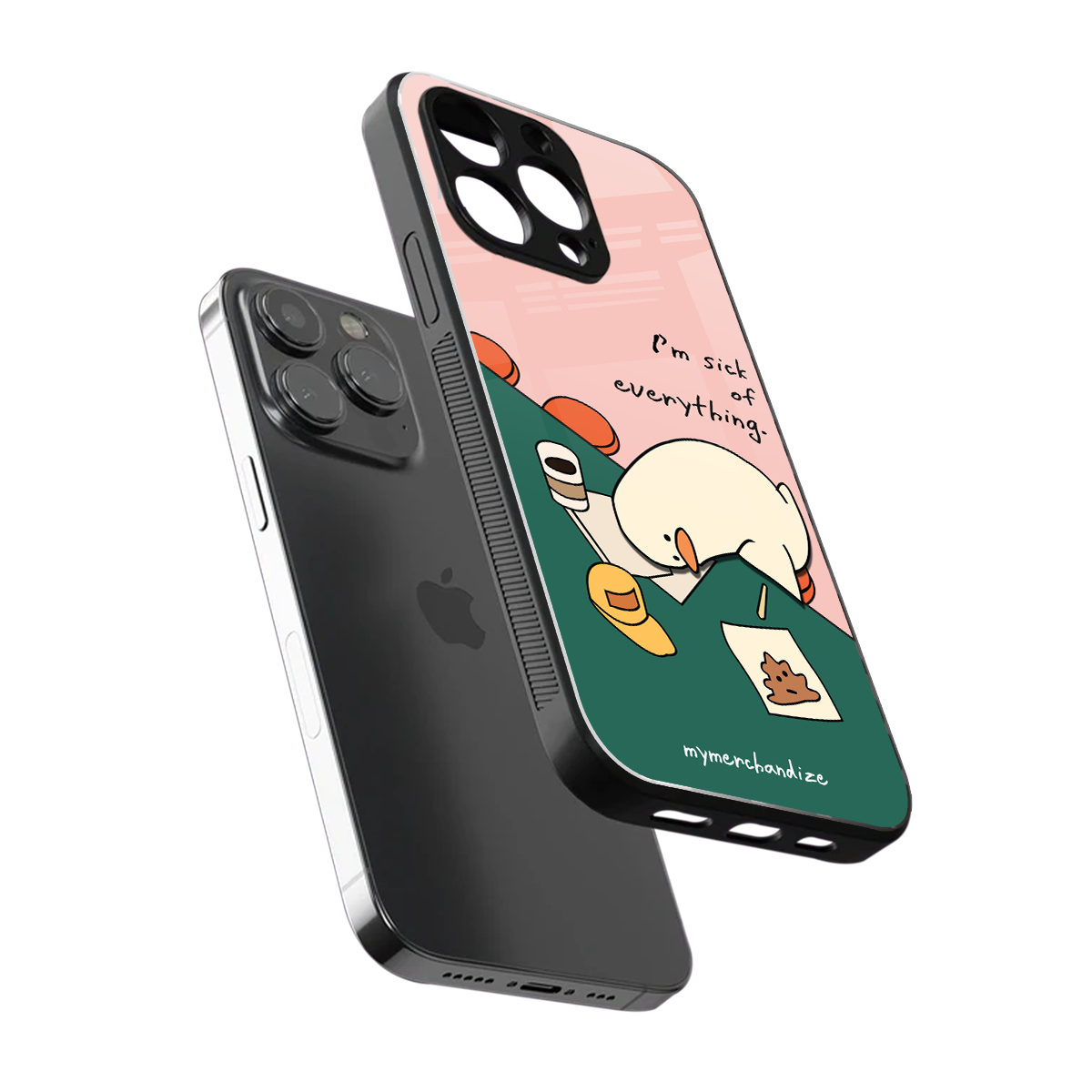 i'm sick of everything back phone cover | glass case for iphone 16 pro