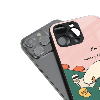 i'm sick of everything back phone cover | glass case for iphone 16 plus