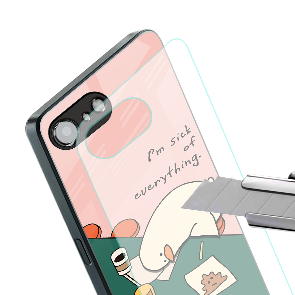 i'm sick of everything back phone cover | glass case for iphone 16e