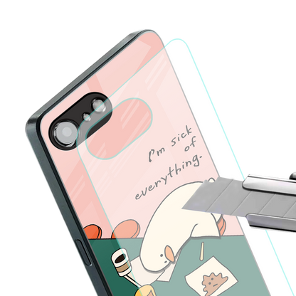 i'm sick of everything back phone cover | glass case for iphone 16e